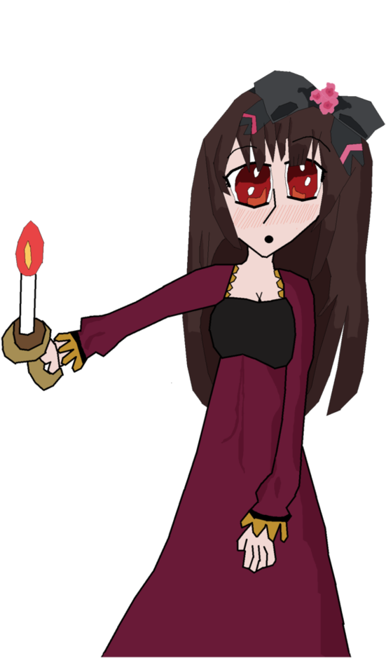 Girl Holding Candle By Meganekko-senpai - Cartoon (847x943)