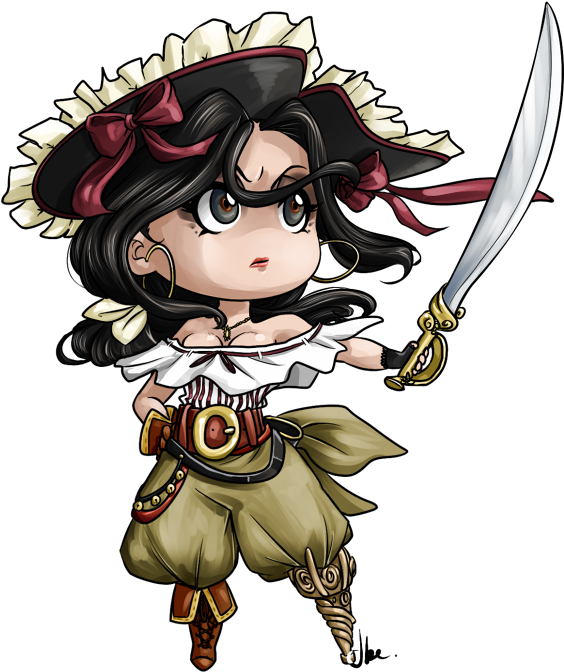 Chibi Challenge - Anime Pirate Girl Chibi (730x800)