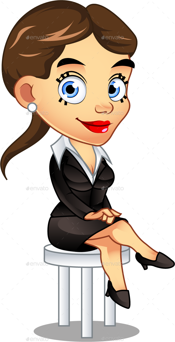 Clip Art Illustration Of A Beautiful Girl Blowing A - Cartoon (697x1362)