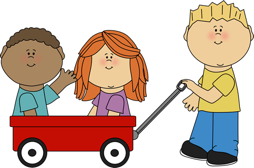 Free Cute Kids Clip Art 14 - Pulling A Wagon Clipart (500x331)