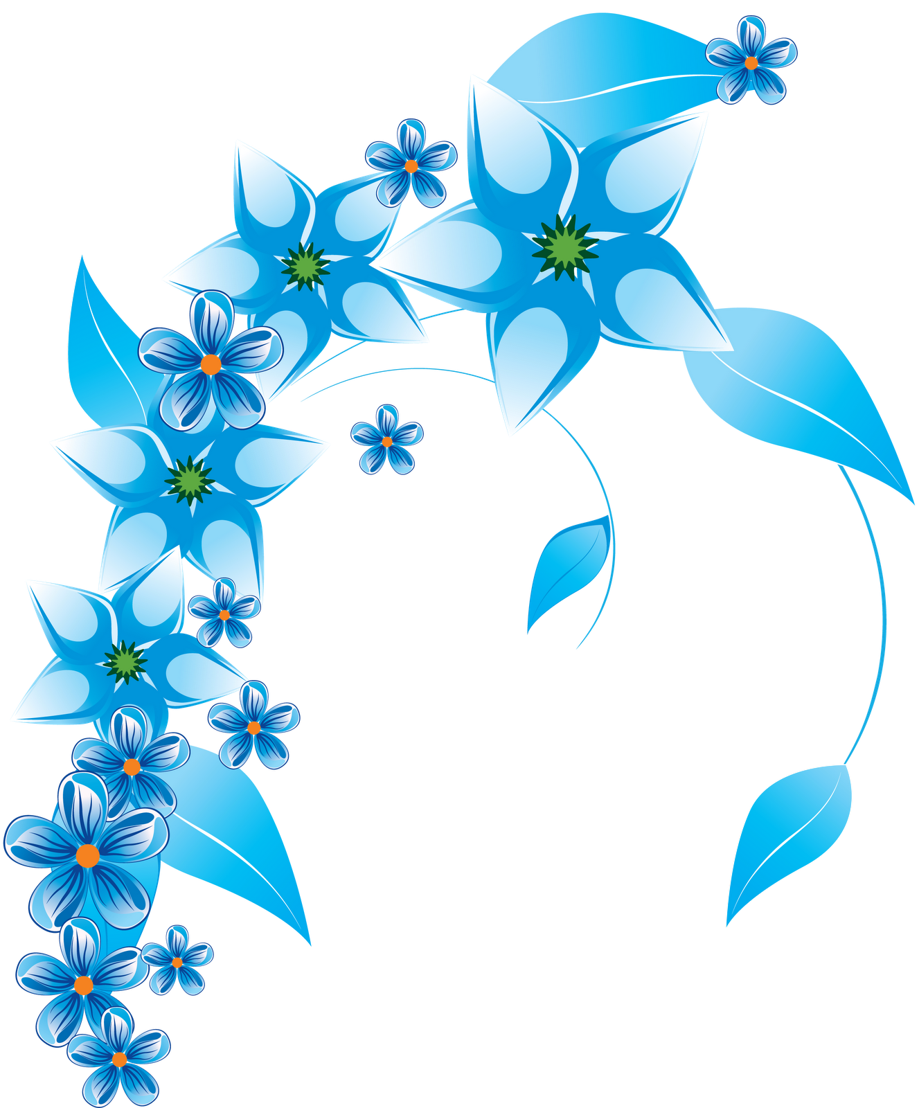 Flower Blue Clip Art - Flowers Blue Vector Png (1327x1600)