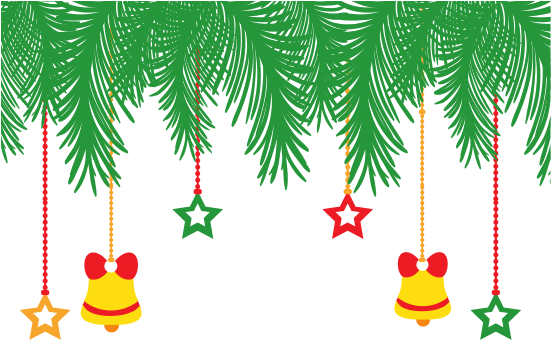 Colorful Garland With Bells And Stars - Pine (550x550)