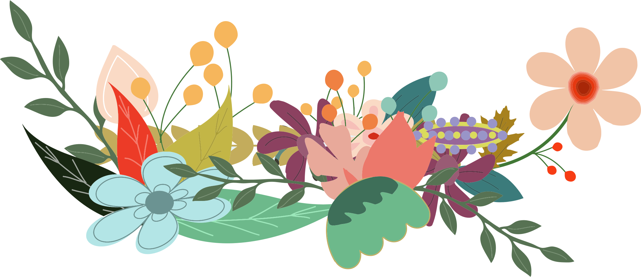 This Free Icons Png Design Of Raven With Key Minus - Transparent Flower Illustration Png (2242x972)