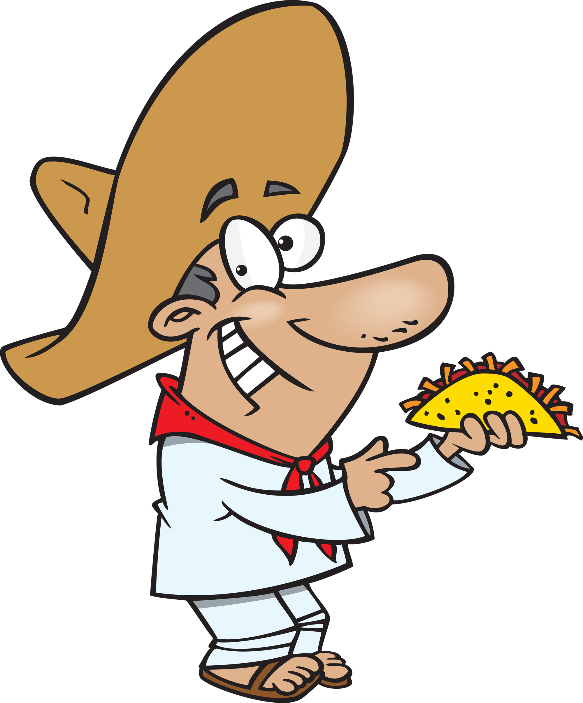 Taco Clip Art At Clker Vector Free - Cartoon Mexican Man (2000x2409)