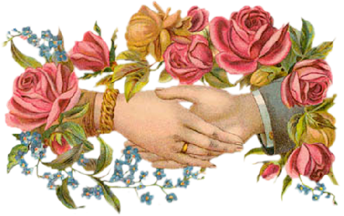 Zwei Hände Mit Blumen - Винтажные Розы (500x315)