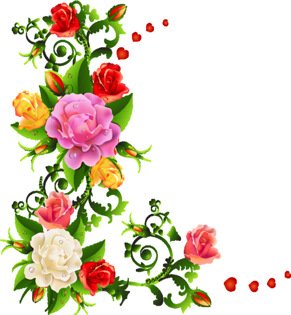 Corners, Corners, Edges - Flower Corner Border Design (600x648)