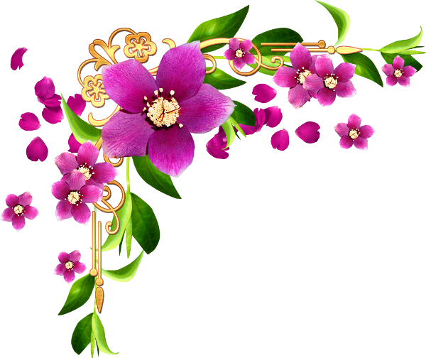 Bordure Fleur Clipart 2 By Tracy - Coin De Page Fleur (600x504)