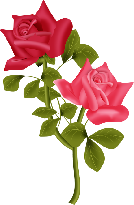 Sound Of Love - Two Flowers Clip Art (433x663)