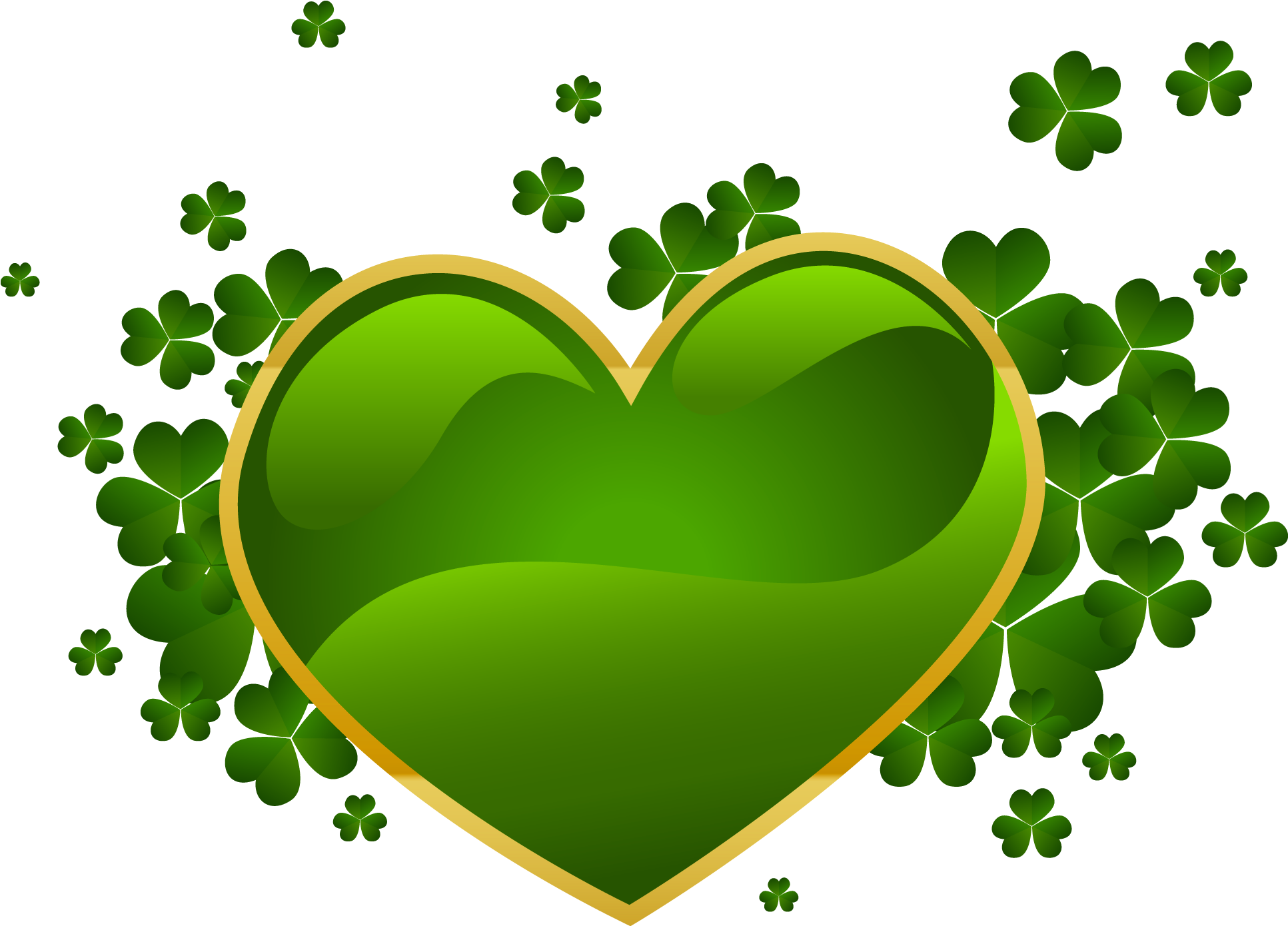 St Patricks Day Heart With Shamrock Clipart - Clip Art Happy St Patricks Day (1990x1501)