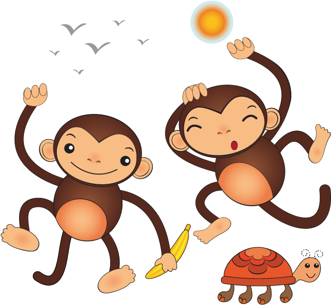 Vinilo Monos Bailando - Dibujos De Monos Bailando (1000x700)