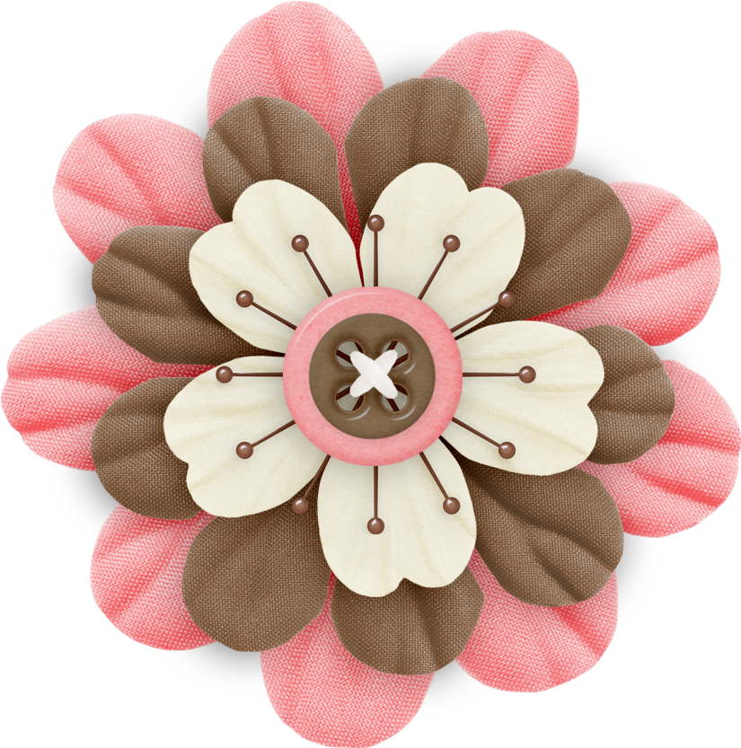 Cute Cliparts ❤ Pink And Brown Flower - Cute Cliparts ❤ Pink And Brown Flower (866x874)