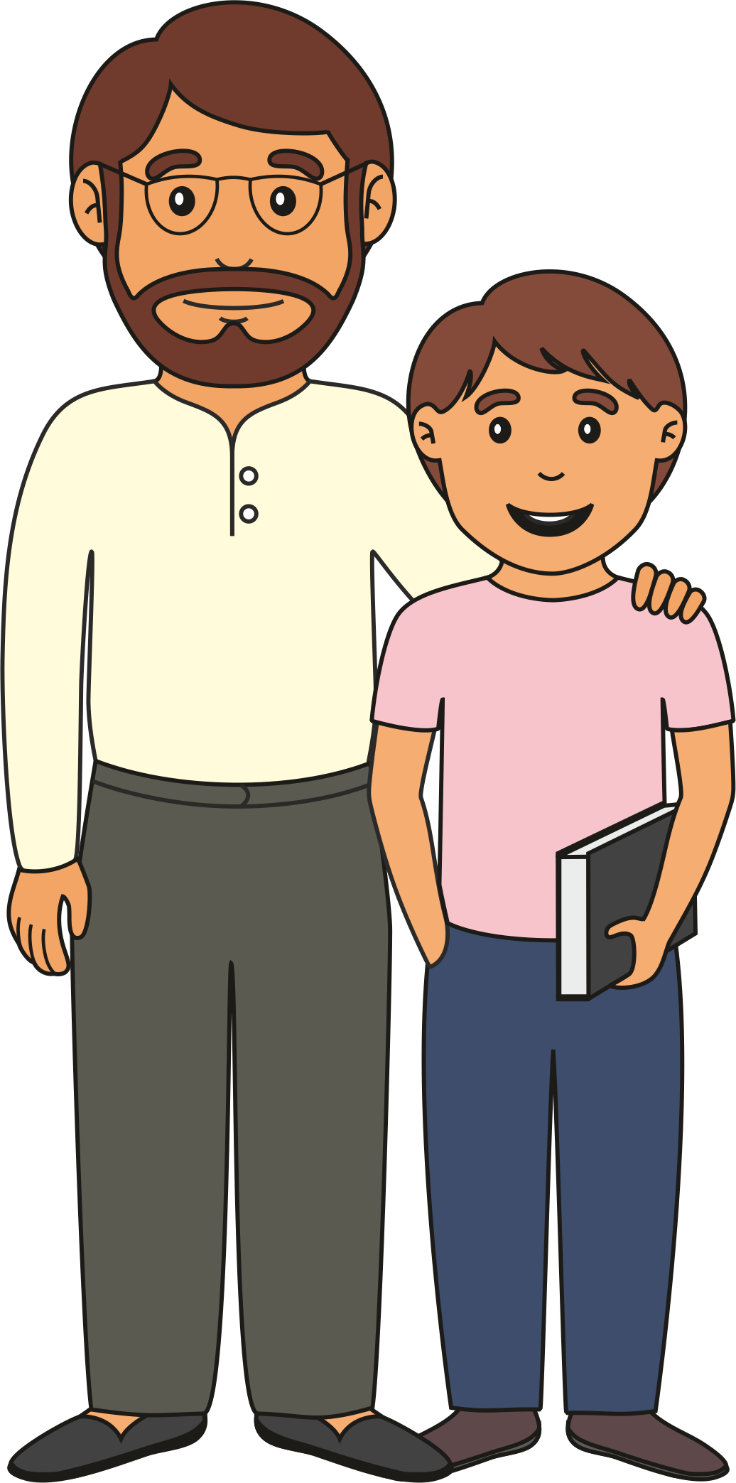 Historia Nuevo Papá - Dibujo De Un Papa Solo (1036x2087)