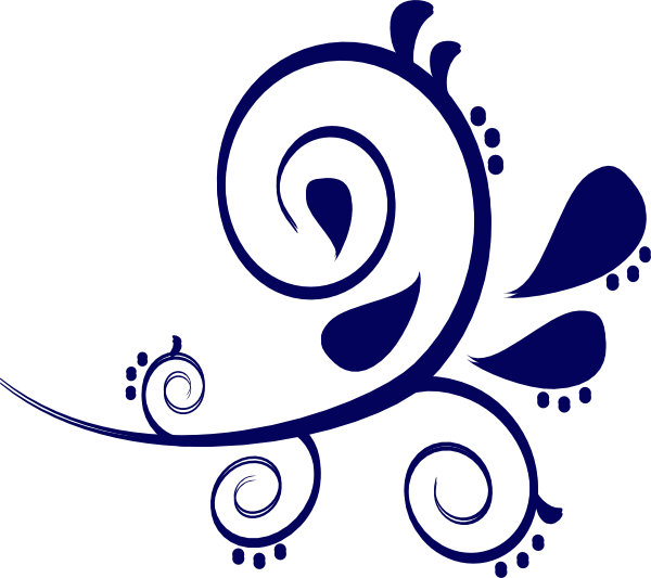 Paisley Curves Blue Png Clip Art - Free Paisley Clip Art (600x533)