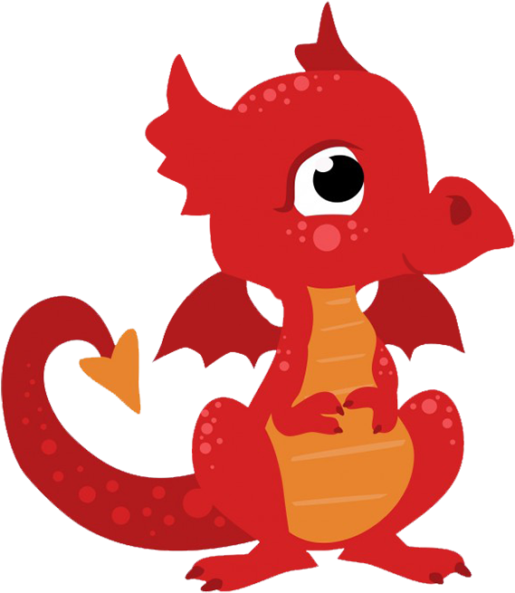 Little Dragon Clipart Cartoon - Cute Red Dragon Clipart (664x709)