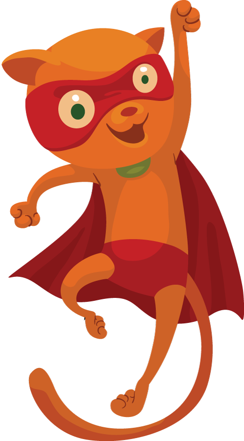 Cat Clipart Superhero - Superhero Cat Clipart (499x900)