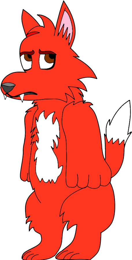 Sad Pathetic Cartoon Fox By Flies In My Eyes - Cartoon Fox Png In Red (800x900)