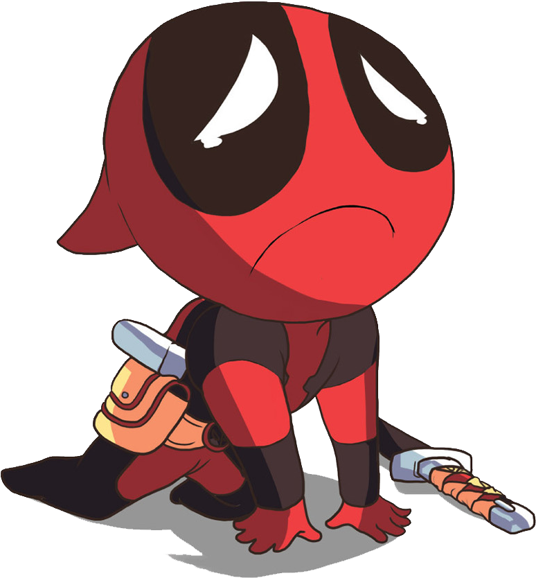 Cartoon Art Pictures - Sad Deadpool (809x850)