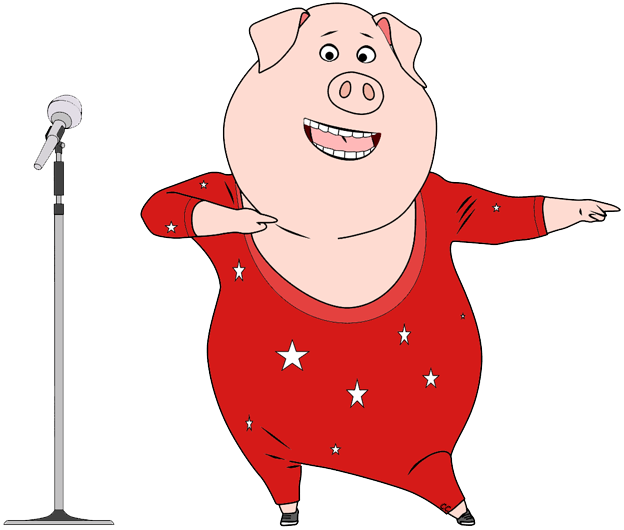 Sing Pig Clipart (624x530)