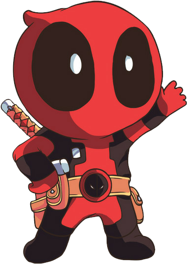Cute Deadpool Chibi Png - Deadpool Chibi Drawing (454x561)