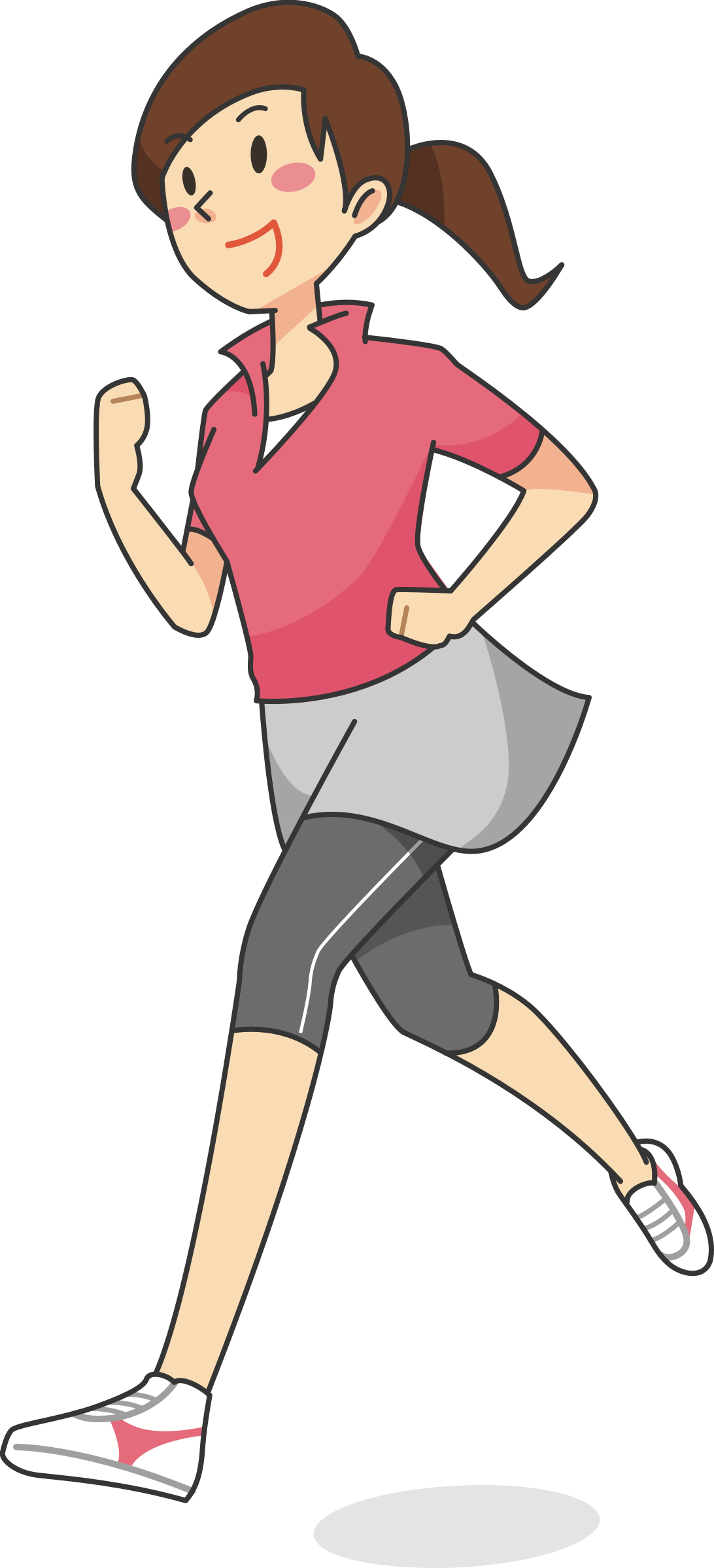 Big Image - Woman Running Clipart (1092x2399)