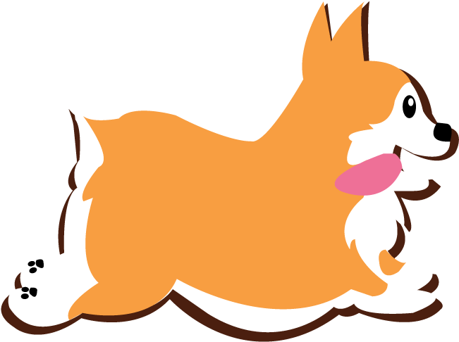 Running Corgi - - Png Cartoon Good Corgi (864x864)