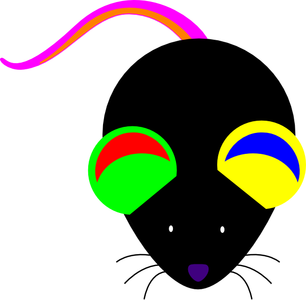 Neon Mouse Clip Art - Neon Mouse Clip Art (600x589)