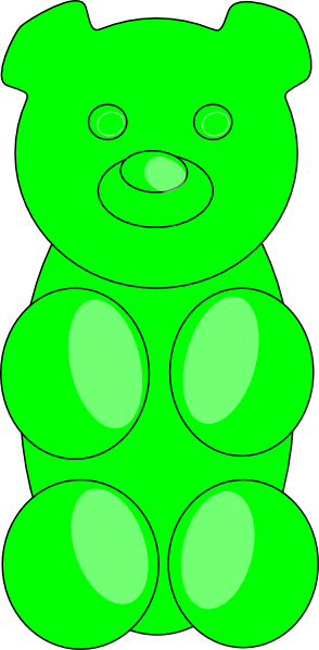 Gummy Bear Outline Clip Art At Clker Clipartall - Gummy Bears Clip Art (294x598)