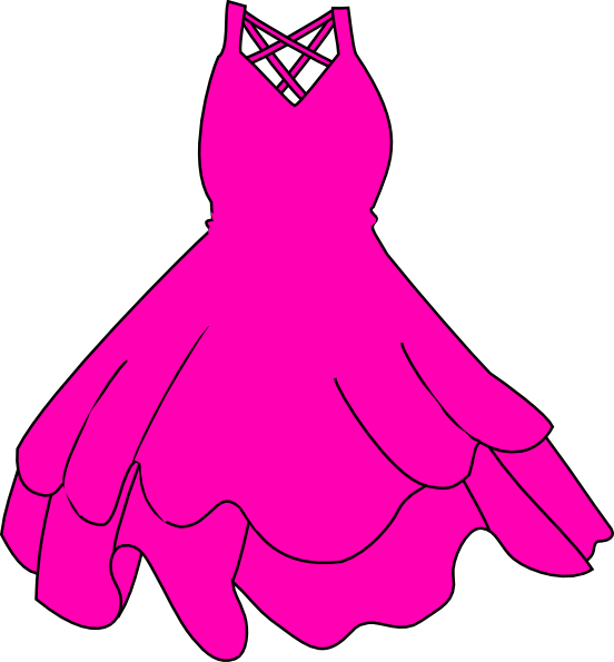 Pink Baby Dress Clipart - Black Dress Clip Art (552x595)