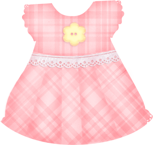 Clipart Of Girl Dress Pink Baby Shower Pinterest Dresses - Girls Dress Clip Art (500x476)