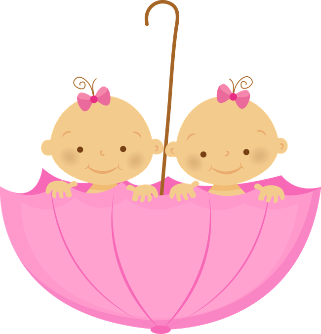Grávida E Bebê - Twin Girls Clip Art (650x675)