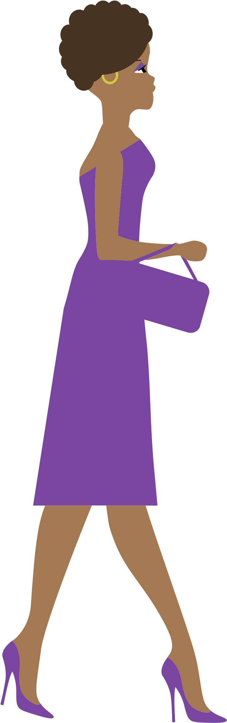 Big Image - Woman Side View Cartoon Png (774x2400)