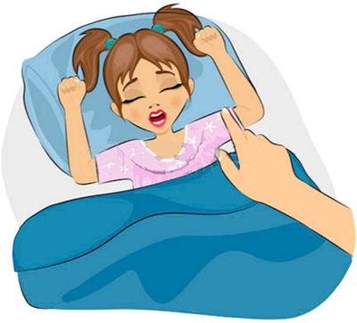 Girl Screaming While Sleep - Girl Sleeping Clipart Png (400x362)