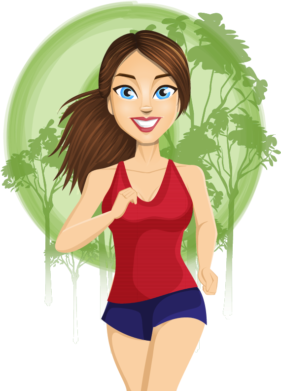 Girl Sport Cartoon Characters (596x842)