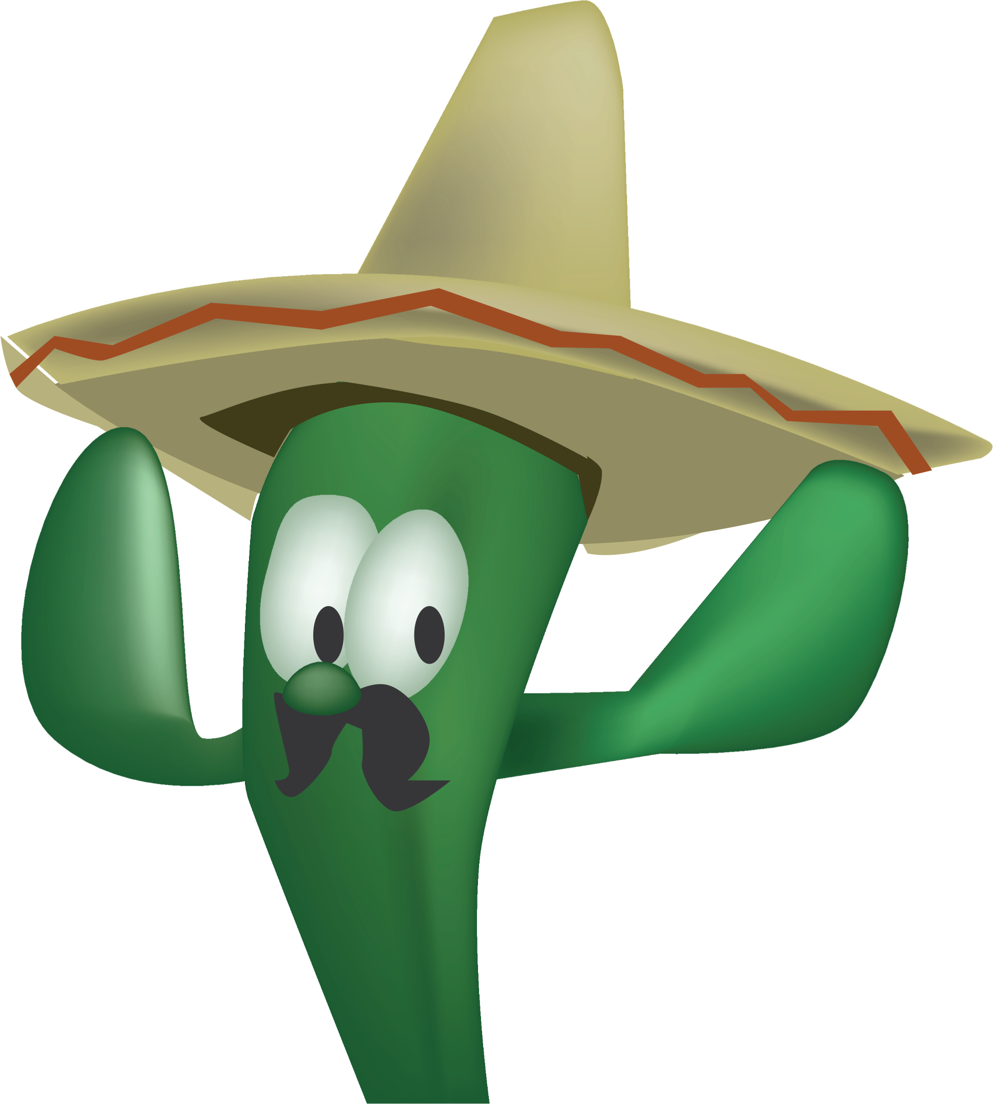 This Free Icons Png Design Of Sombrero Cactus - Cartoon Cactus Sombrero Png (1934x2151)