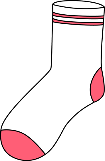 Pink And White Sock Clip Art - Clip Art (358x550)