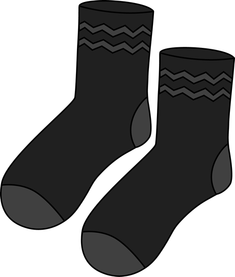 Pair Of Black Socks Clip Art - Cliparts Black And White Socks (467x550)