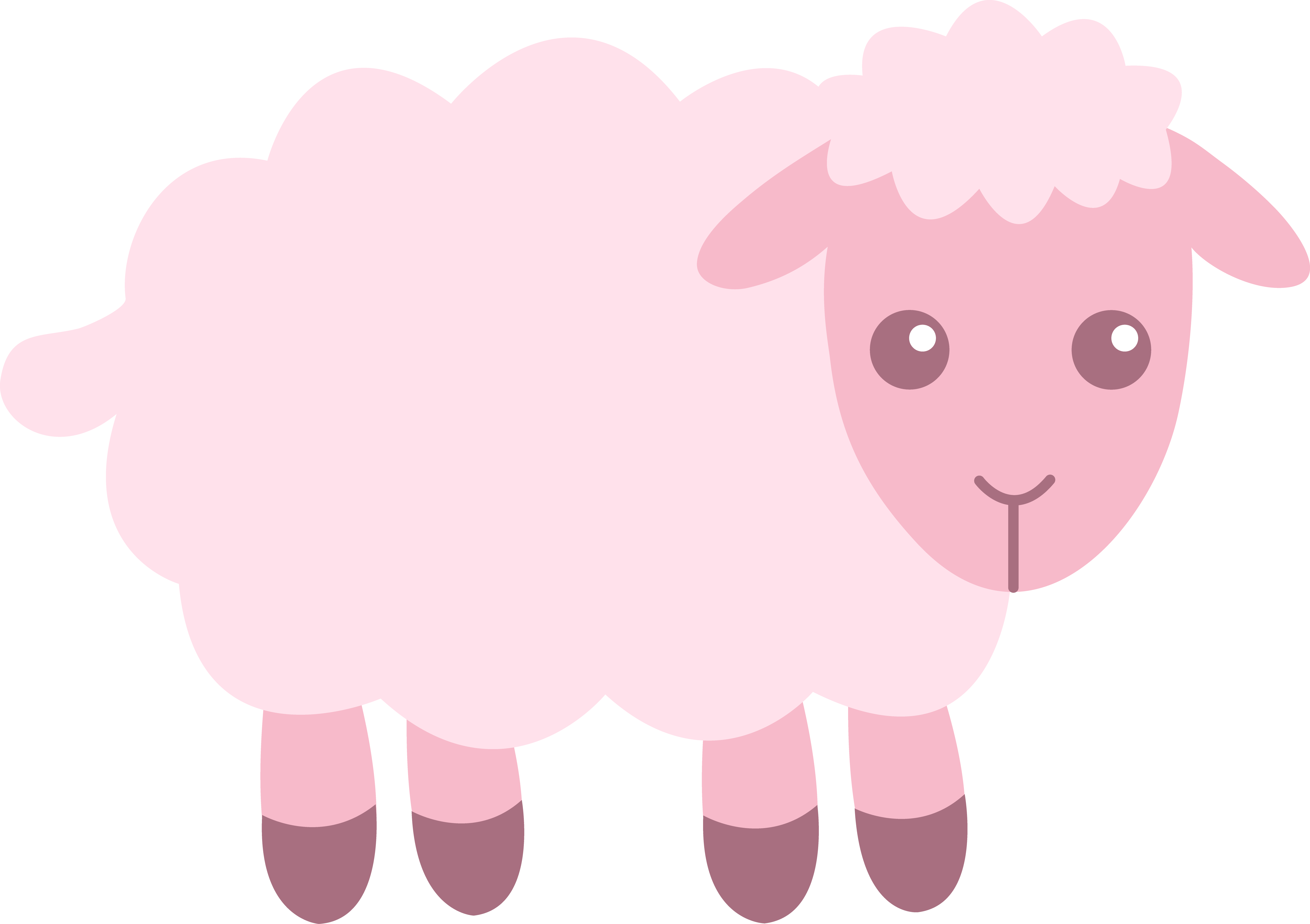 Baby Lamb Clipart - Baa Baa Pink Sheep (5817x4102)