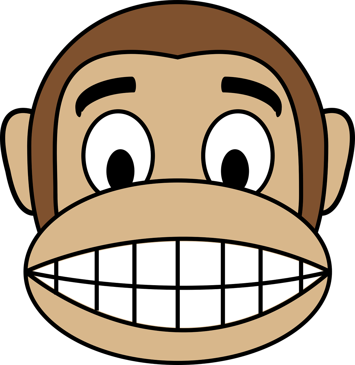 Monkey Emoji - Happy - Happy Monkey Emoji Pillow Case (1244x1280)
