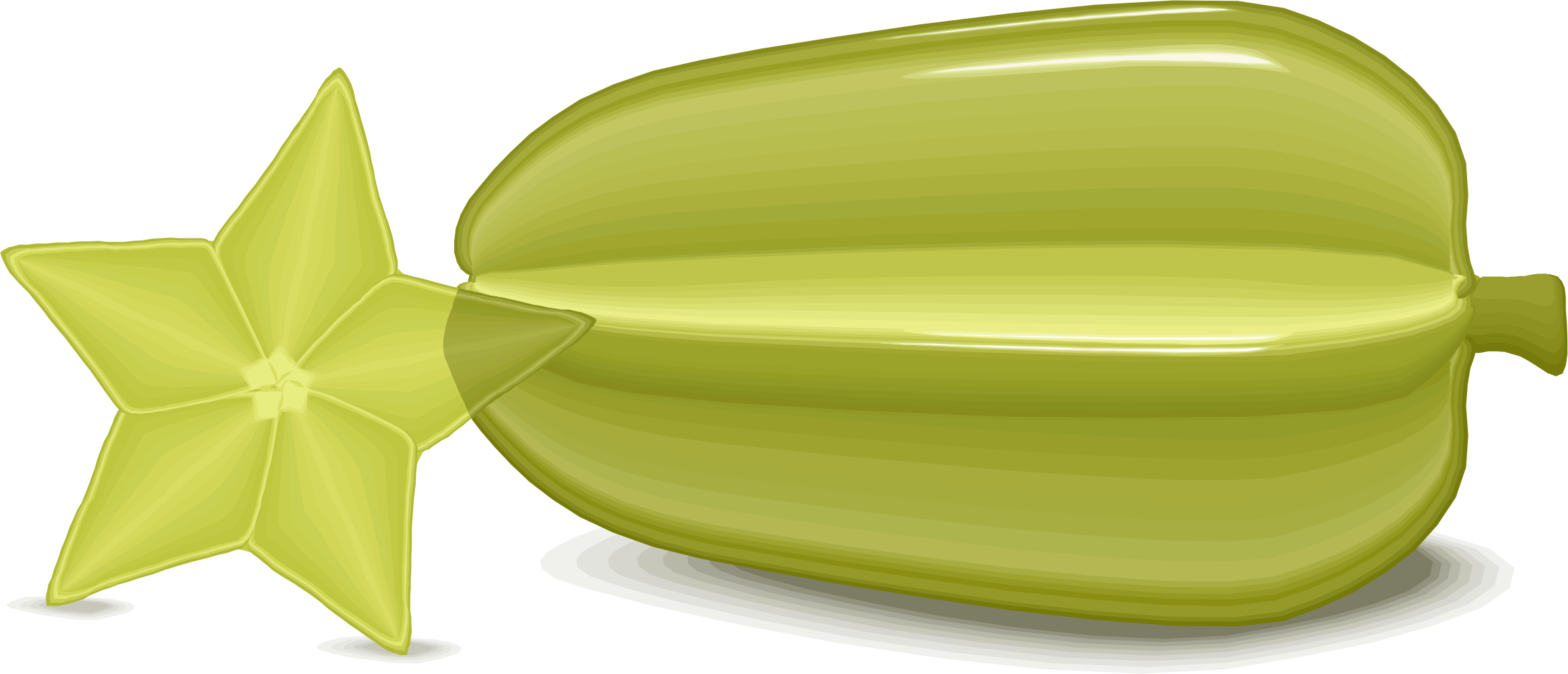 Big Image - Star Fruit Clip Art (2331x1003)
