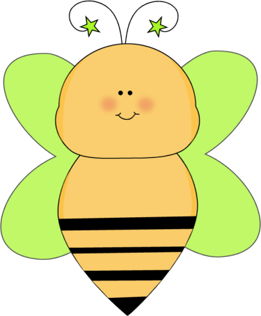 Green Star Happy Cliparts - Bee Cute Clipart (375x454)