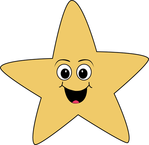 Happy Face Star Clip Art - Star Face Png (500x486)