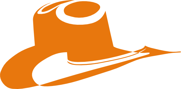 Burnt Orange Cowboy Hat Clip Art - Black Cowboy Hat Clip Art (600x295)