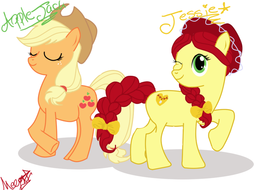 Applejack And Jessie The Cowgirl By Darkmatternova - My Little Pony Jessie (900x626)