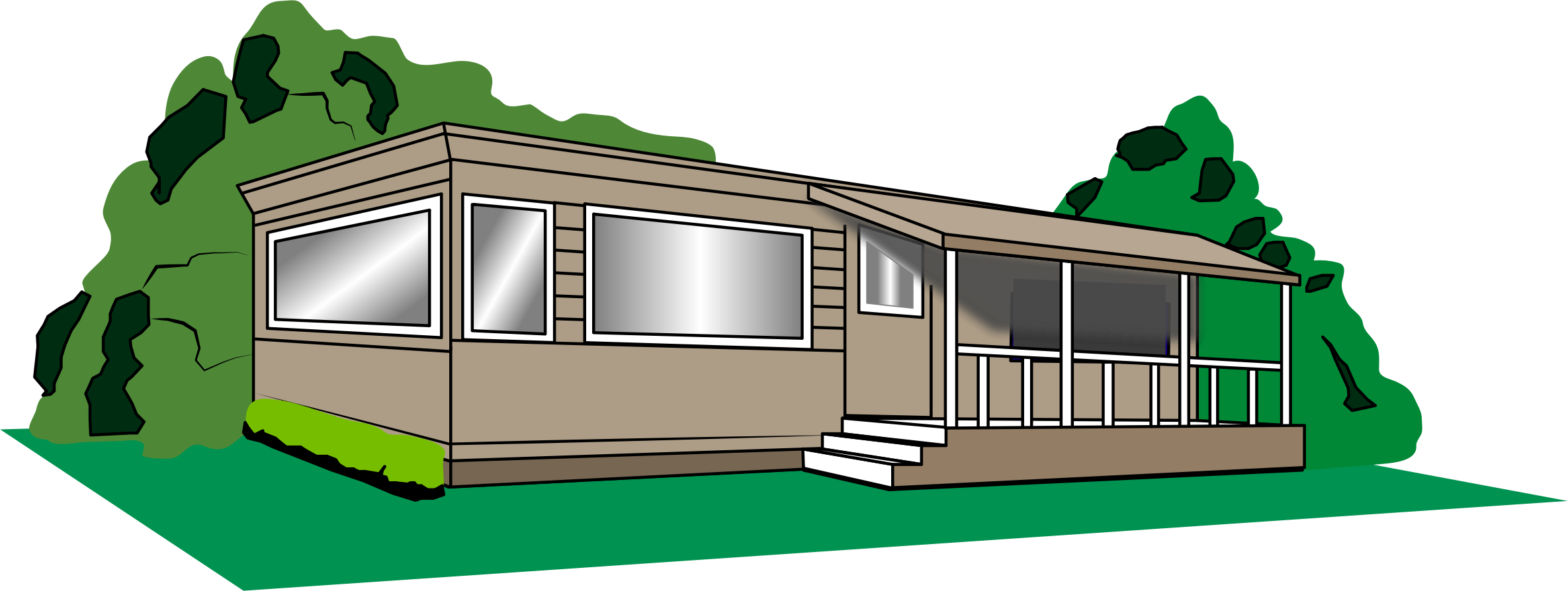 Big Image - Free Clip Art Mobile Home (2370x894)