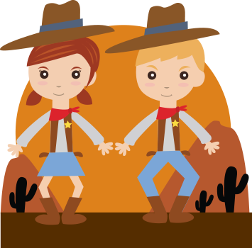 Cowboy Lingo - Cowboys And Cowgirls Cartoon (355x350)
