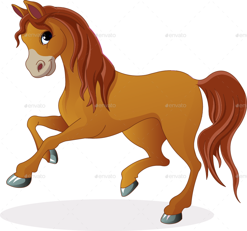 Cute Cartoon Horse Clip Art - Horse Cartoon No Background (1052x983)