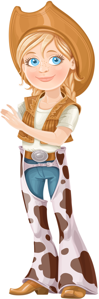 Cowboy E Cowgirl - Teen Girl Dressed As A Cowboy Cartoon (338x1024)