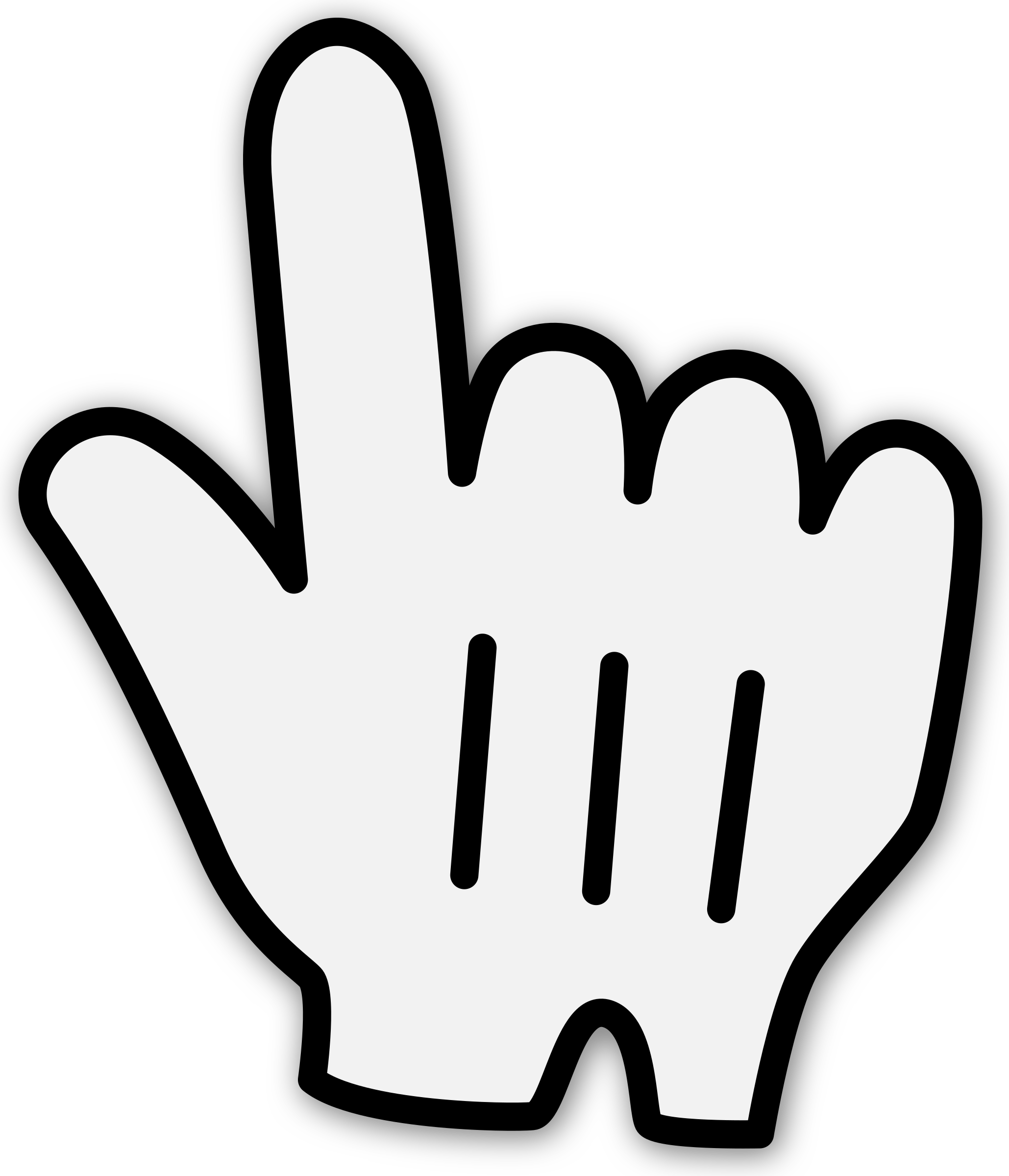 Pointer - Hand Pointing Black And White (2059x2400)
