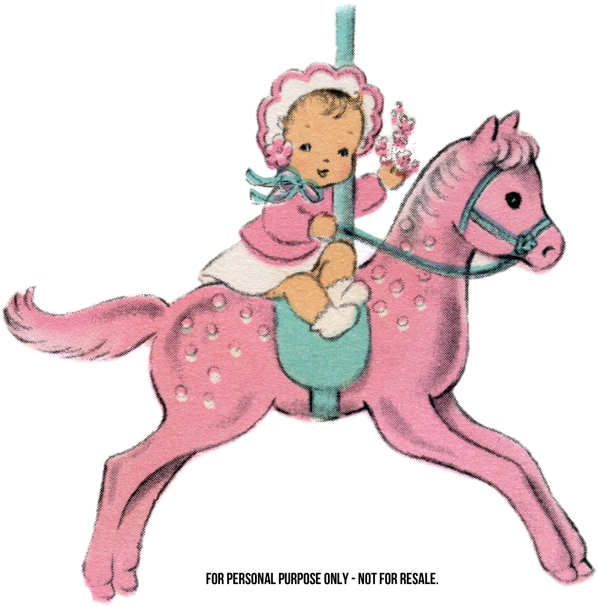 Baby Horse Clipart - Girl Carousel Clipart (2339x2381)