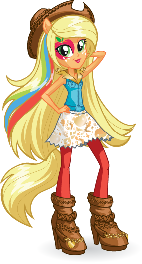 Wearing Horse Riding Kicks And A Cowgirl Hat, Applejack - Apple Jack Equestria Girl (286x530)